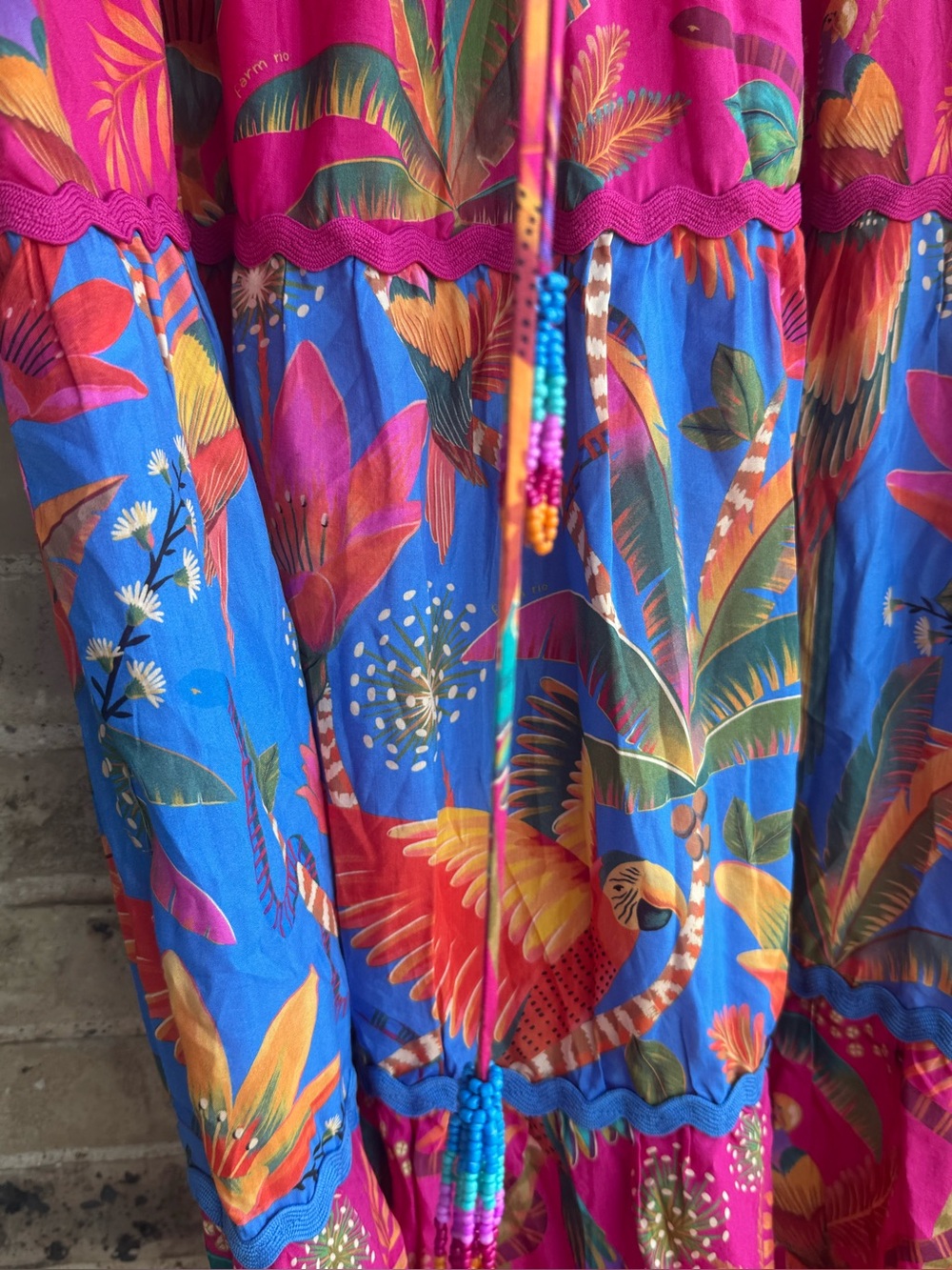 Anthropologie Farm Rio Macaw Party Mix Maxi Skirt XL NWOT - Picture 8 of 11